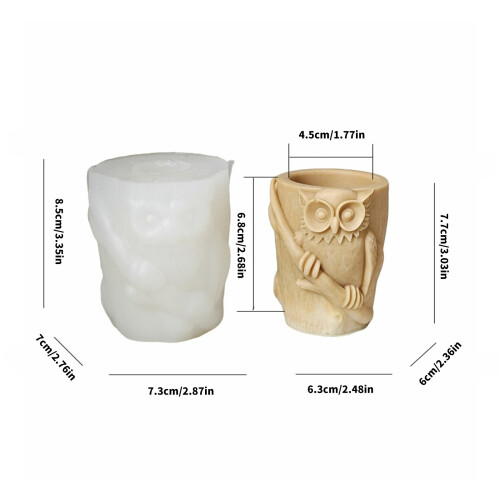 Versatile Owl Shape Silicone Mold DIY Resin Planter Pen 2