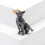 Hond- en vlinderbroche Legering Emaille coating 7