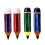 Broche en alliage enduit d'émail, thème crayon créatif,-Rouge 2