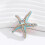 Broche à revers de sécurité en forme d'étoile de mer, strass 6