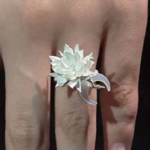 Sturdy Copper Adjustable Rings with Night Bloomings Cereus 1