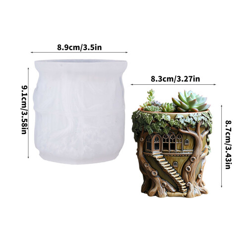 Moule en Silicone réutilisable en forme de maison d'arbre, 2