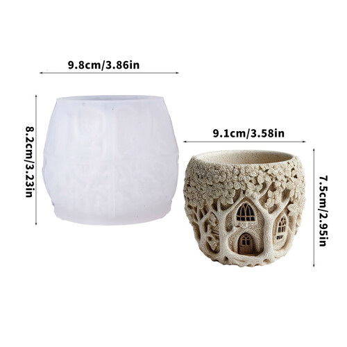Silicone Flowerpot Molds Small Cottage Silicone Mold Suitable 2