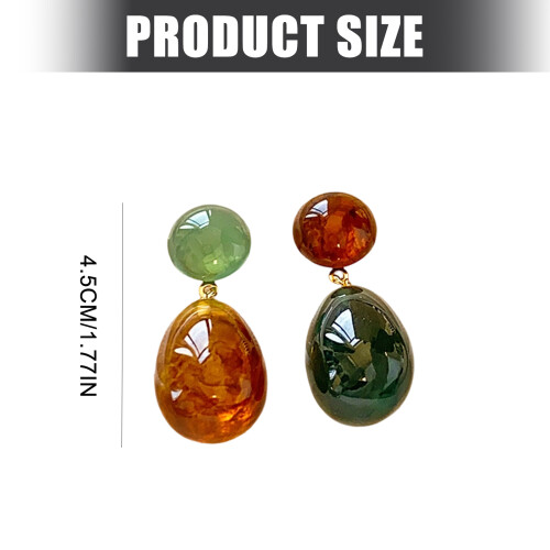 Asymmetric Drop Earrings Geometric Shape Resin Materials 2