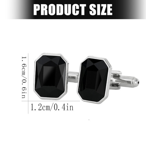 Pair of Compact Silver 1.6cm by 1.2cm Cufflinks Highlighting 2