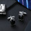 Pair of Compact Silver 1.6cm by 1.2cm Cufflinks Highlighting 7