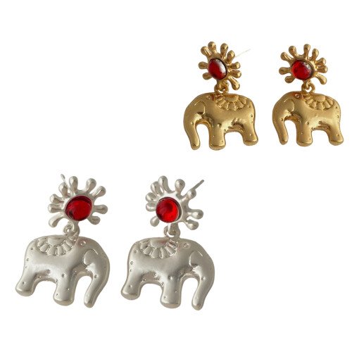 Boucles d'oreilles Design éléphant robuste, bijoux en-Argent 1