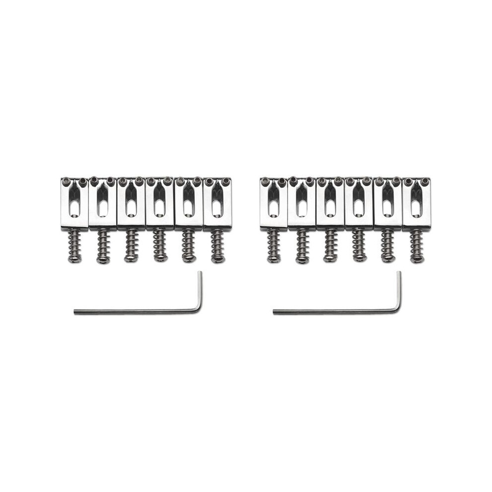 2 Set 10.5Mm Guitar Tremolo Bridge Saddles For Stratocaster Strat Telecaster Tele Electric Guitar,Silver 6033968566350