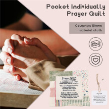3X Pocket Prayer Quilt Individually Prayer Quilt Hand-Sewn Colorful Quilt Cozy Unique Symbolist Poetry Quilt for Family