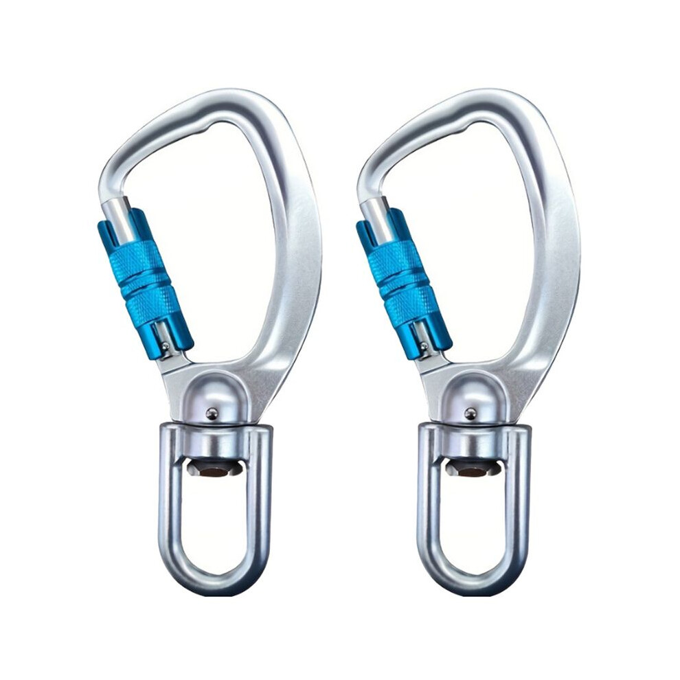 2X Swivel Carabiner Clip 360 Rotatable Carabiner Auto Locking Carabiner C-Ring Climbing Equipment Survival Rescue 6032086066650
