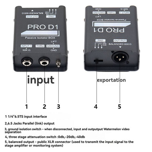 2X New PRO D1 Audio Isolator, Audio Current Eliminator, XLR 6.5 Isolator, Mixer Microphone Common Ground Filter 2