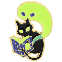 Halloween-Geschenk, Katzengespenster, emaillierte Anstecknadel,