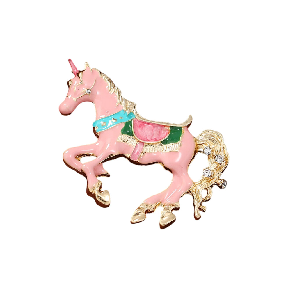 Pink Elegant Unicorns Pin Vintage Design Secure Fasten For