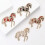 Épingle de cheval en émail élégante avec strass-Marron foncé 2