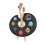 Enamel Rhinestones Palette Brooch Accessory Suitable for-Black 1