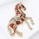 Épingle de cheval en émail élégante avec strass-Marron foncé 7