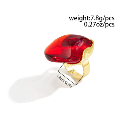 Ideal Gift Geometric Art Ring Irregular Form Vintage Dyed-White 2