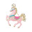 La broche cheval de dessin animé de Style-Gris rosé pâle 1