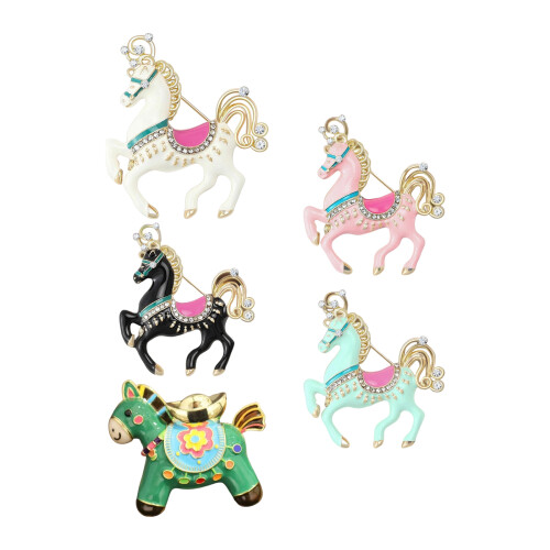Broche cheval de dessin animé parfaite pour diverses-Blanc 1