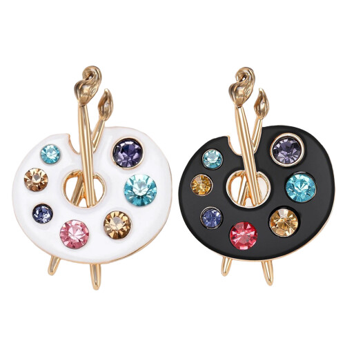 Broche de Palette élégante et Portable, Technique d'émail-Noir 1