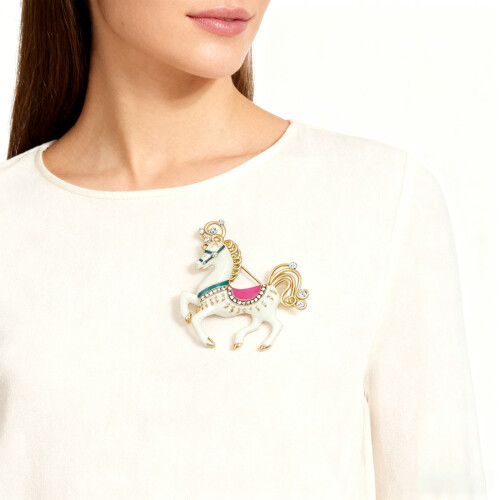 Épingle à cheval de dessin animé exquise, accessoire-Vert clair 2