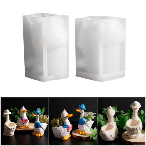 Siliconen Eend Bloempot Schimmel Compatibel Hars-patroon 1 2