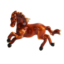 Lightweight Alloy Horse Brooch with Chinese Zodiacs Designs-Red