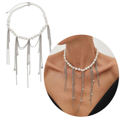 Versatile Stackable Necklace Clavicle Chain With Heart Star-7 2