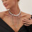Collier clavicule confortable, pendentif étoile lune amour,-9 5