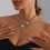 Modern Doves Symbol Necklace Artistic Tassels Double Layer 7