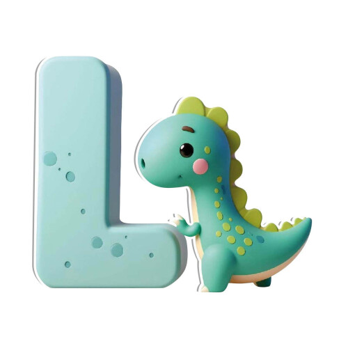 Akryl dinosaur bokstavanheng AZ sett