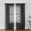 Black lace curtains tulle 39.4 inch 2-piece set 2