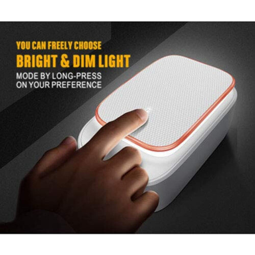 LED Touch Nightlight with 2 USB Ports, White & Gold 2