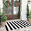 Black Striped Outdoor Rug 40x60cm 1