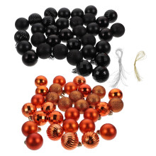 Christmas Tree Ornaments Black Orange 68 Pieces
