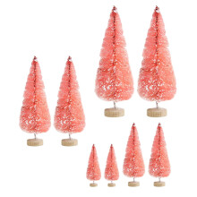 Miniature Artificial Christmas Trees Pink 8 pcs