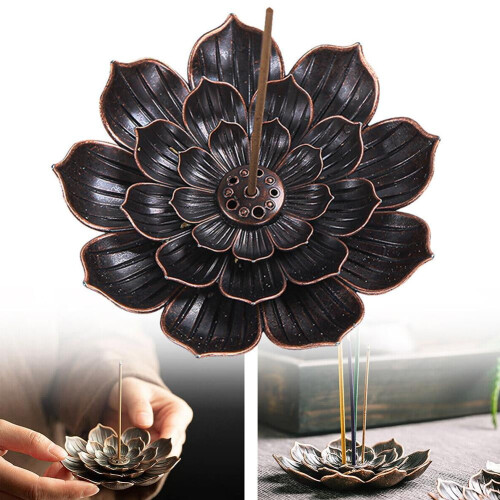 Lotus røkelsesbrennerholder – legering, 2 størrelser 1