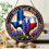 Rund träväggskylt Texas Blue Cap 2