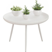 Rundt sidebord 63,6 cm i diameter x 38,8 cm i højden, hvidt