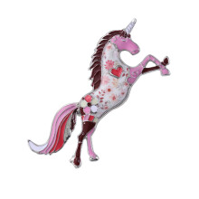 Fantasy Themed Horse Brooch Pin Unique Accessory Coats Cap-Pink