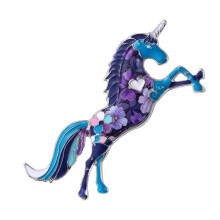 Vintage paardenbrochespeld uniek ontwerp voor liefhebbers-Blauw