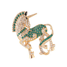 Sturdy Horse Shaped Pin for Daily Wear or Party Outfits-Green