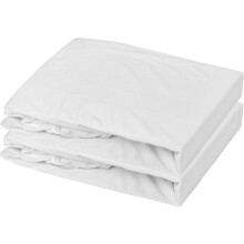 Set of 2 fitted sheets - MY LITTLE SLEEP - 100% cotton Jersey - 60 x 120 cm - White