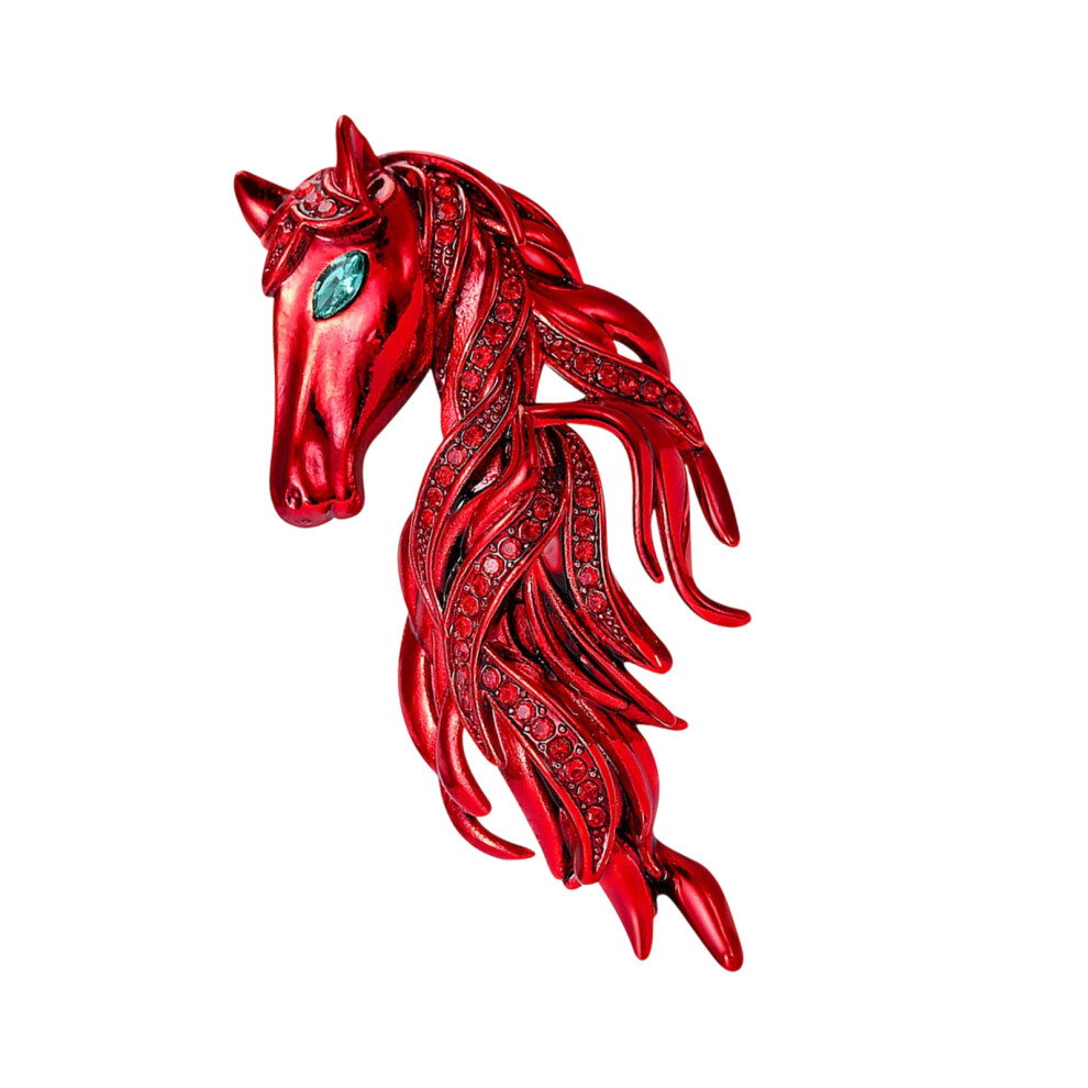 Red Fashionable Horse Brooch Alloy Designs Versatile Accessory