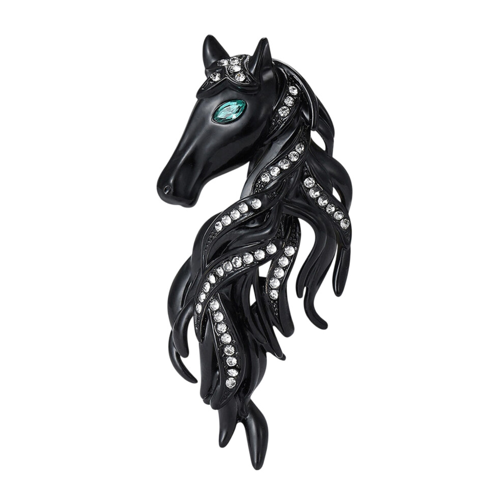 Black Handcrafted Horse Head Brooch Alloy Jewelry Three Color