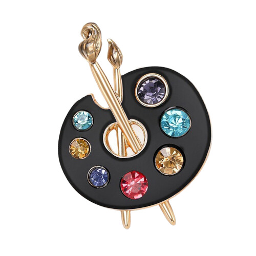 Broche de Palette élégante et Portable, Technique d'émail-Noir