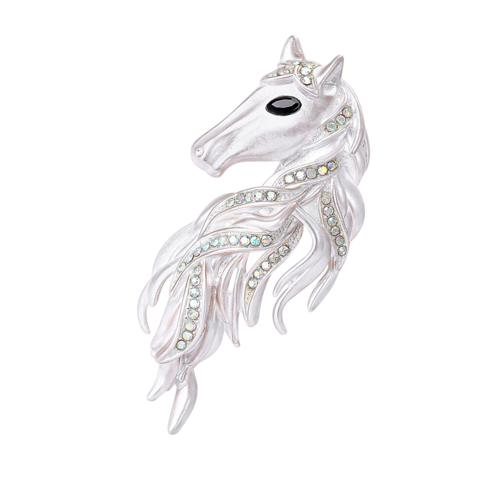 White Unique Horse Designs Brooch Alloy Accessory Sturdy