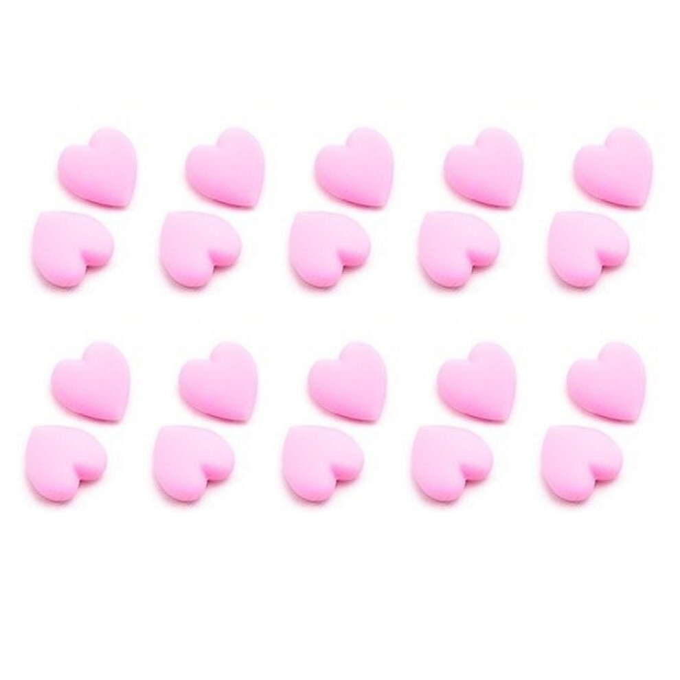 10 Pairs Lightweight Silicone Love Heart Shaped Glasses-Pink
