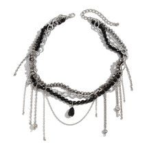 Zinc Alloy Sweet Cool Design Necklace Heart Star Moon Tassels-9