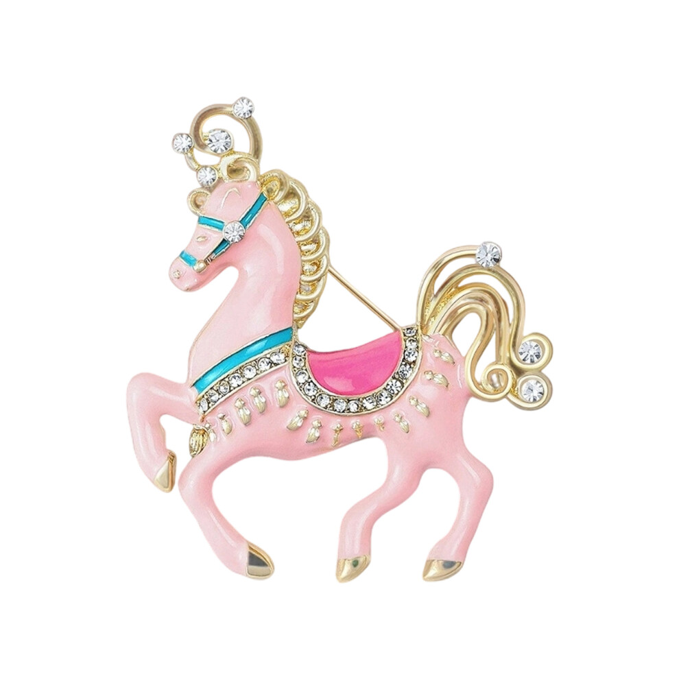 Versatile Cartoon Horse Brooch Lightweight-Pale Pinkish Gray